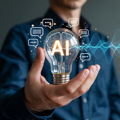 Innovative artificial intelligence concept illustrating ideas and technological advancement in modern business