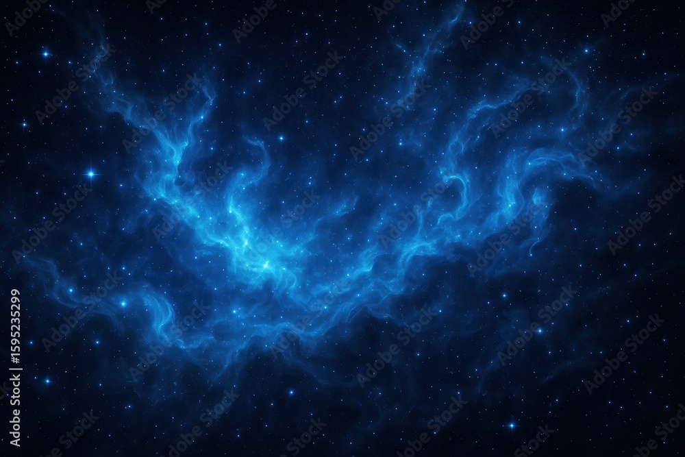 Poster cosmic nebula formation with brilliant stars creating deep space technology background for sci-fi ap