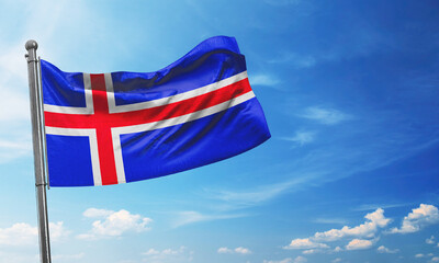Iceland flag waving image