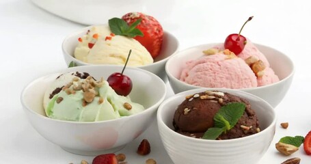 vanilla ice cream with berries for ice cream day