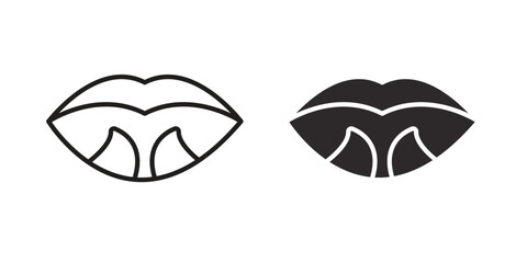 Obraz premium Tonsillitis icon set. minimal logotype web element pack.