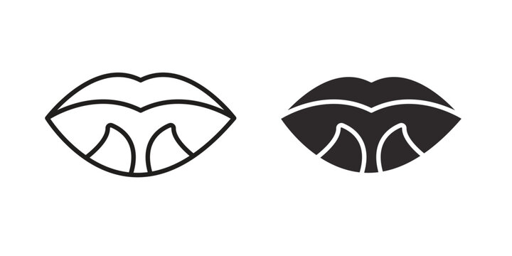 Tonsillitis icon set. minimal logotype web element pack.