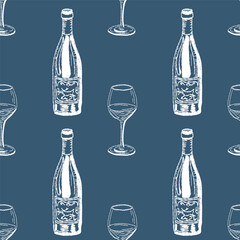 Hand drawn vector seamless pattern trendy italian style dolce vita for invitations, menus design, cards, posters. 