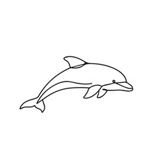 Dolphin Illustration A Simple Black and White Line Drawing of a playful marine mammal