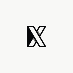 Modern and Professional Letters KX Monogram, XK Logo with white background.