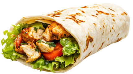 Chicken Wrap With Fresh Vegetables And Tortilla: Delicious And Appetizing Meal