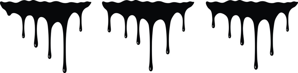 Abstract dripping paint vector design, black liquid silhouette, ink splatter elements, modern graphic decoration, creative art, glossy texture Abstract dripping paint vector design