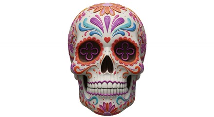 Colorful ornate skull design