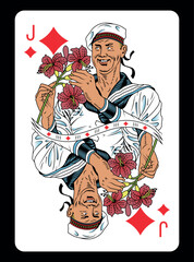 Jack of Diamonds playing card - Classic design.
