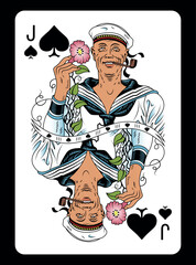 Jack of Spades playing card - Classic design.