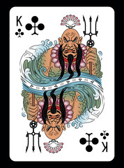 King of Clubs playing card - Classic design.