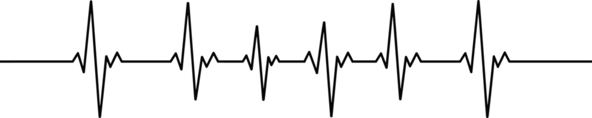 Heartbeat pulse line graphic, ECG waveform symbol, electrocardiogram monitor, medical health data, cardiovascular signal, vital rhythm, heart rate