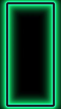 Neon Multicolor Rectangle Frame with Soft Glow on Black Background &ndash; Futuristic Template