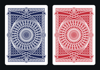The reverse side of a playing card - back side reverse of playing cards pattern vector 28