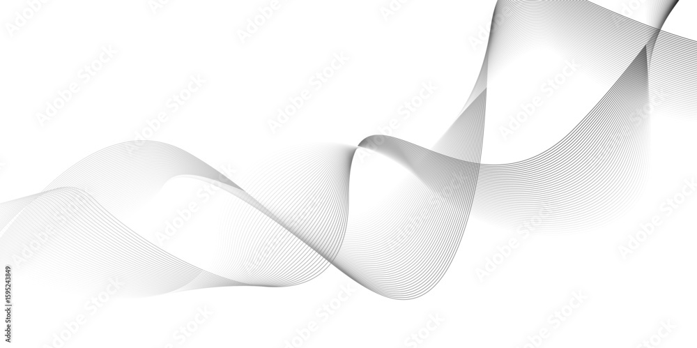 Poster abstract grey wavy lines digital frequency track equalizer background. curved wave smooth stripe sea