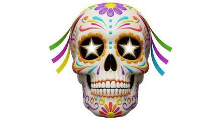 Colorful sugar skull graphic design