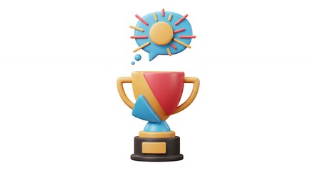 Colorful trophy award design illustration