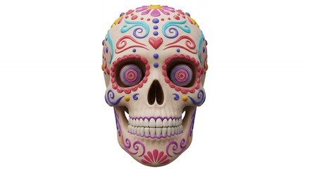 Decorated skull colorful design day of the dead