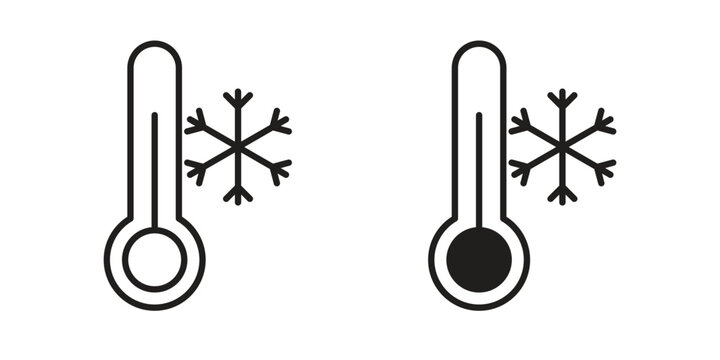 Cold icon set. minimal logotype web element pack.