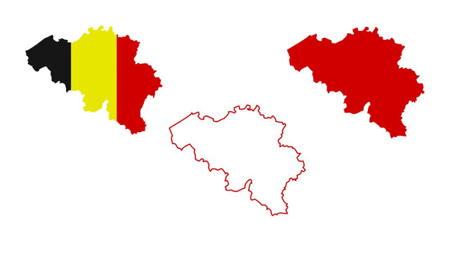 Set of belgium map isolated on white background, vector illustration design
