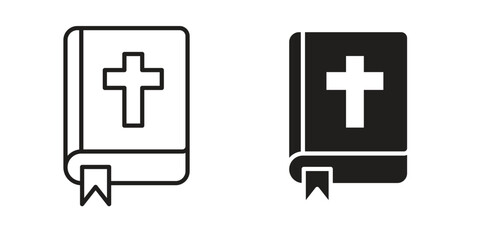 Obraz premium Bible icon set. minimal logotype web element pack.