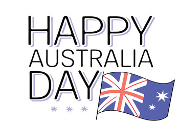 Happy Australia day typography template design