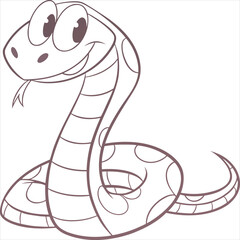 vector illustration of cartoon snake