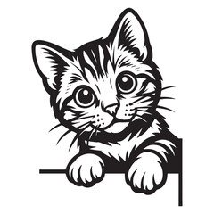 Cute  a Cat Head Vector illustration art Design 