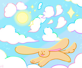 baby girl in the clouds