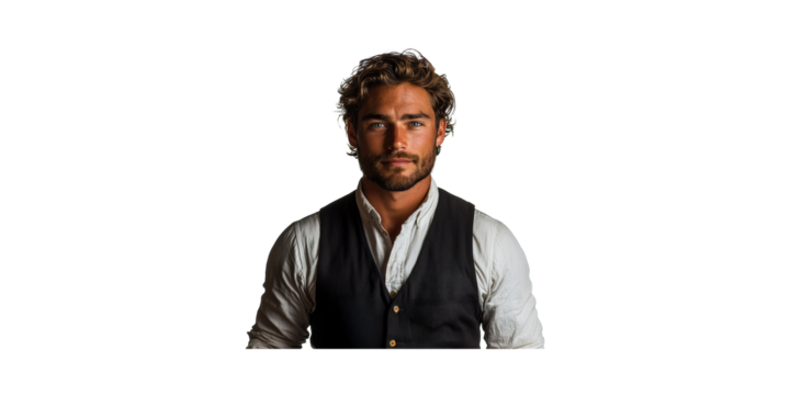 Confident Man In Formal Attire. Professional Portrait Isolated On Transparent Background