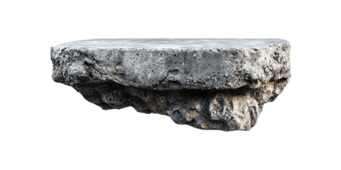 Rugged Stone Platform. Natural Rock Formation For Design And Display Isolated On Transparent Background