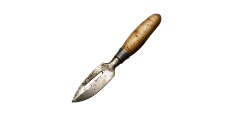 Vintage Potato Peeler With Wooden Handle. Classic Kitchen Tool For Efficient Vegetable Preparation Isolated On Transparent Background