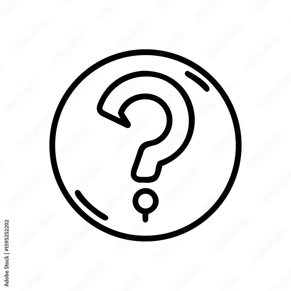 Poster question mark inside a circle with a small circle under it representing an information symbol icon m