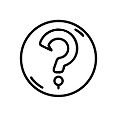 Question mark inside a circle with a small circle under it representing an information symbol icon mark
