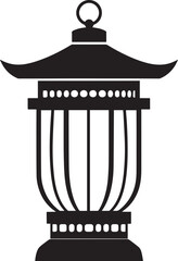 Cultural Hanging Lantern Silhouette Vector Illustration
