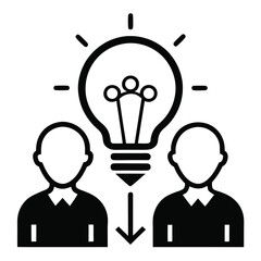 Business idea exchange vector illustration with light bulb and two people