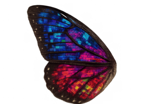 Vibrant butterfly wing revealing
