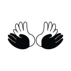 Fototapeta premium Abstract silhouette of two open hands facing each other