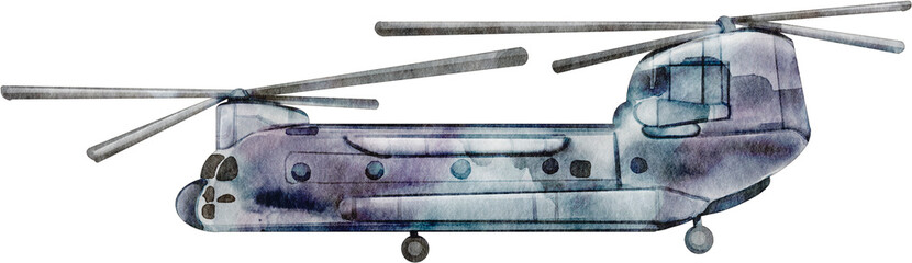 watercolor helicopter vehicle