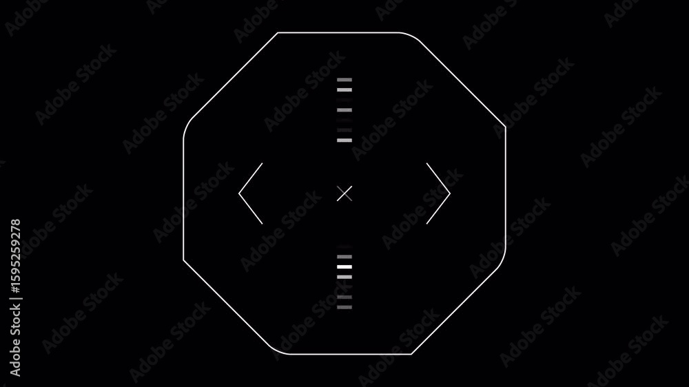 Poster animated octagon sight reticle with gradient bars