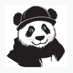 panda bear with bamboo