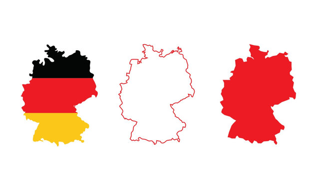 Set of germany map isolated on white background, vector illustration design