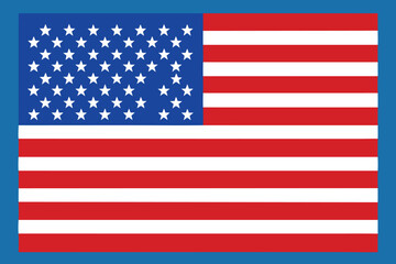 Fototapeta premium American Flag Illustration with Red and White Stripes and Stars on Blue
