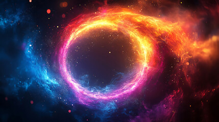 Obraz premium Abstract Cosmic Nebula Fiery Ring of Energy and Light