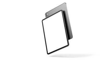 Dual iPad Pro mockup with transparent screen and background for web design, UX/UI and branding.
