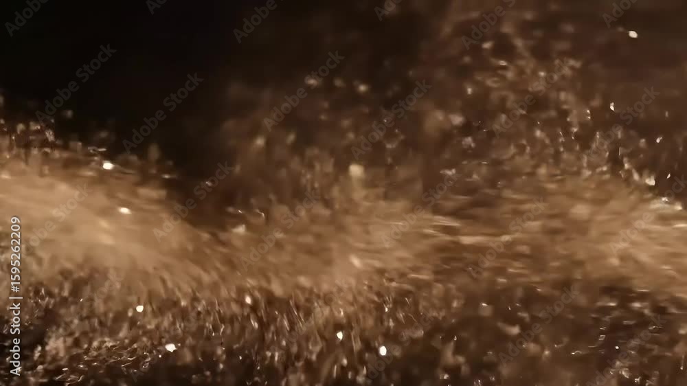 Poster abstract golden particles and bokeh lights shimmering and swirling in darkness creating a magical an