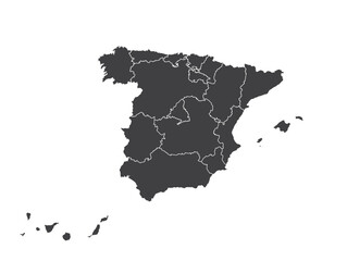 Obraz premium Spain Political Map Vector with Regions