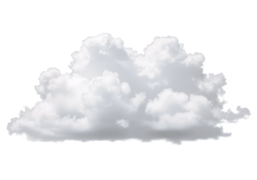 Fluffy Cumulus Cloud: Ethereal Beauty on a Minimalist White Background