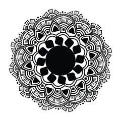 Circle pattern in the form of mandala for Henna, Mehndi, tattoos, decorative ornaments in ethnic oriental style, coloring book pages.