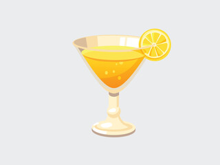 Lemon Cocktail Illustration, Lemon in a glass, creative illustration vector design illustration on Transparent